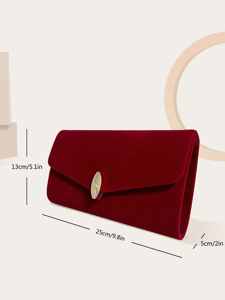 Red blue vintage elegant velvet evening bag fashionable high-end sensory clutch shoulder bag wedding party womens small handbag 241008
