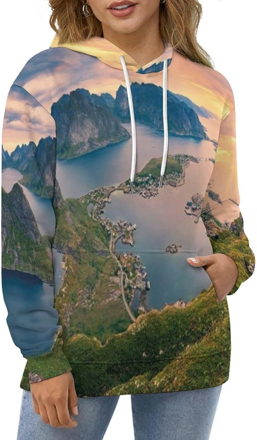 Hoodie for Mens Womens Mens Unisex Novelty Hoodies Scenic Capri Island Hooded Sweatshirt Graphic Hoodies sweatshirt Pullover Long Sleeve