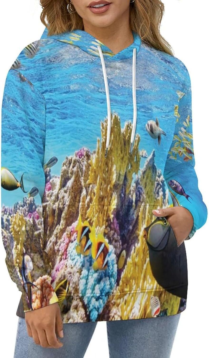 Hoodie for Mens Womens Mens Unisex Novelty Hoodies The Scenery Between New Moon City and Eureka on Coast of California Hooded Sweatshirt Graphic