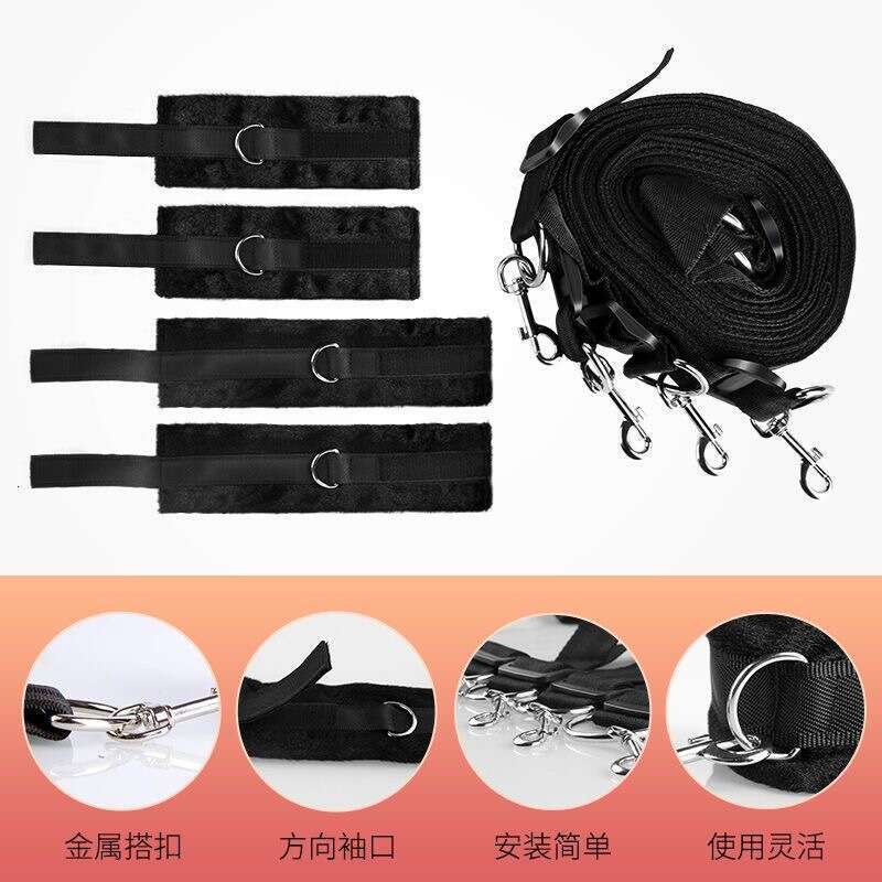 Manufacturer direct sales SM sex toys, alternative toys, bed restraints, handcuffs, foot cuffs, set of plush bed straps