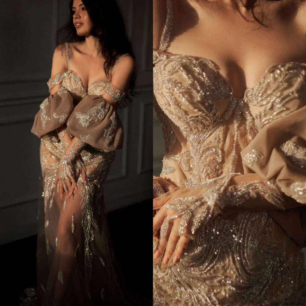 Elegant Dresses Mermaid Off The Shoulder Appliques Beads Backless or-Length Princess Bride Wedding Dress Custom Made