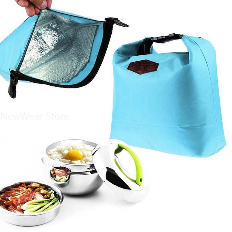 1Pc Thermal Insulated Lunch Bag Portable Oxford Cloth Cooler Lunchbox Storage Carry Picinic Food Tote Insulation Package 240925
