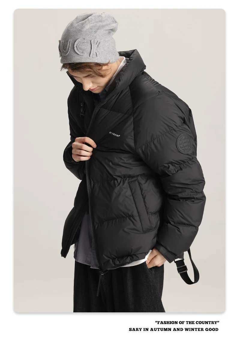 Trendy brand new product 90 down jacket winter new product thickened and warm three proof short bread jacket LX241009