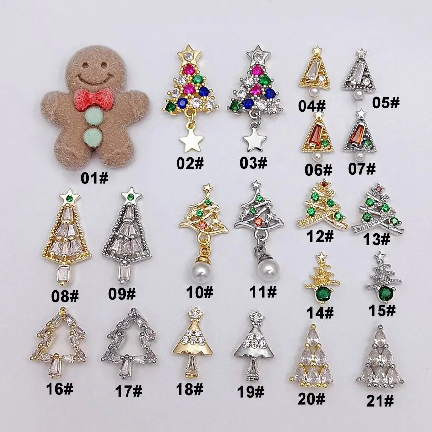 10 pieces/batch Christmas Deer Ants Crystal Nail Art Accessories Jewelry Decoration Nail Accessories Charm Supplies 241008
