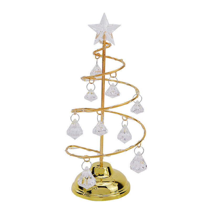 decoration wrought iron luminous desktop crystal tree night light Christmas gift ornaments