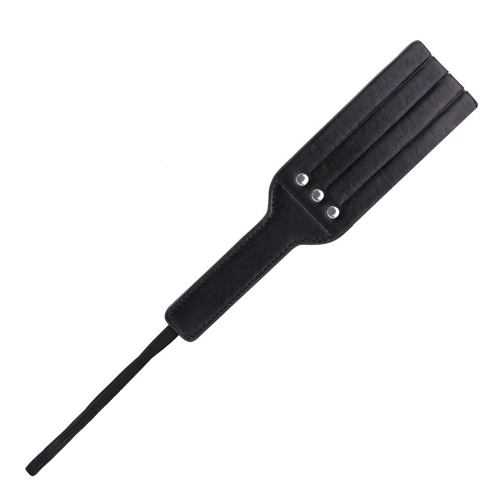 Cross border exclusive SM sex props SP sex racket black double-layer sound racket SM tuning leather sex hand racket