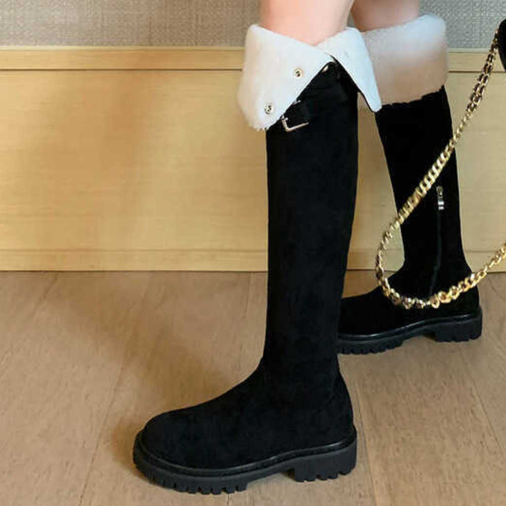 Rivet Slimming Knee Thigh High Fashion Boots For Women Model Thick Heel Martin Boots Two In One High Leg Western Knight Boots 240826