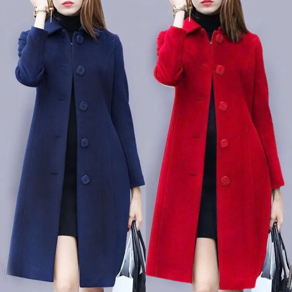 Lady Jacket Overcoat Women Coat Cardigan Soft Fabulous Lapel Thermal Wool 240930