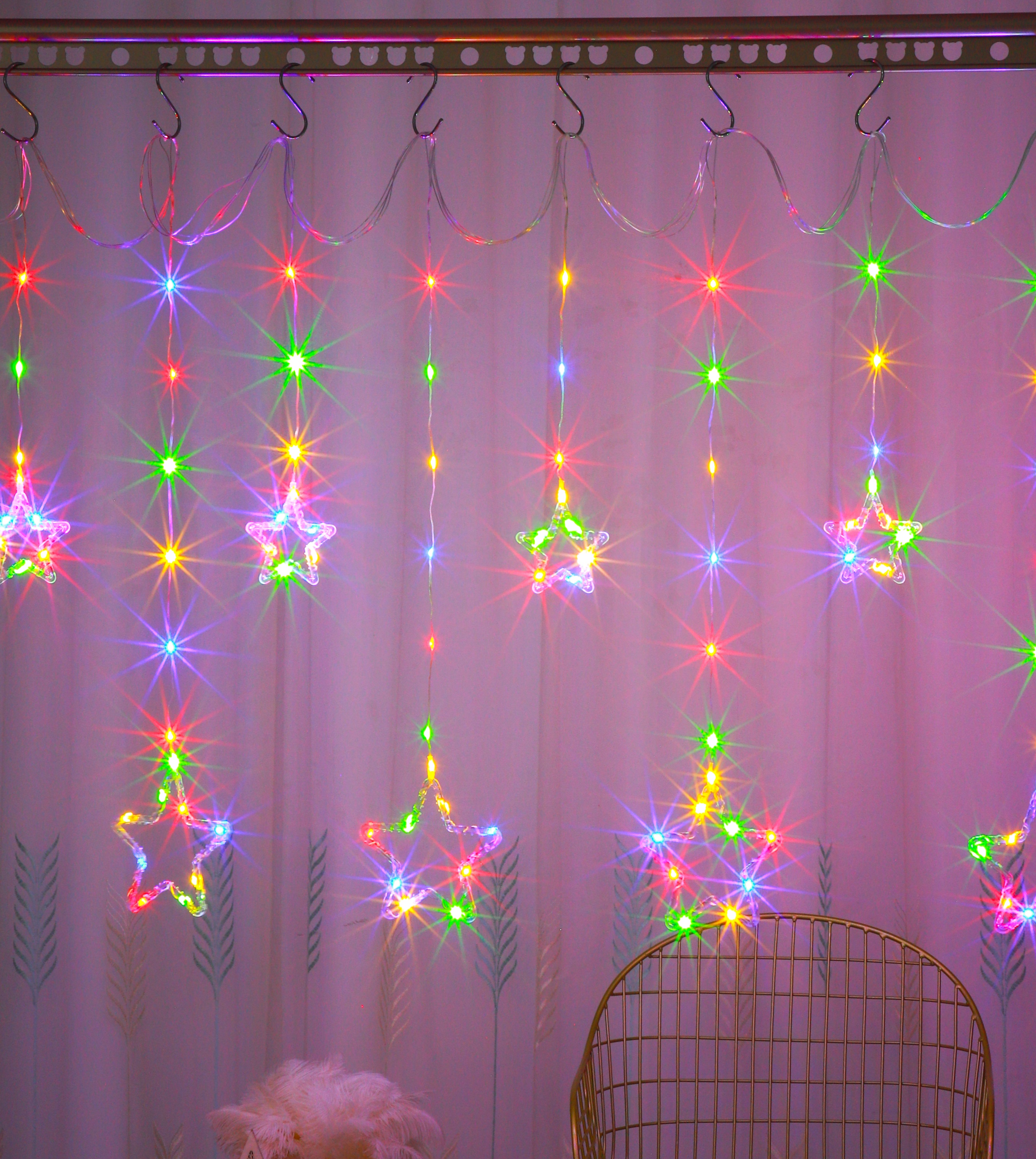 Tree Decorative LED Lights with Stars, Deer and Snowflakes Festive Outdoor Illumination