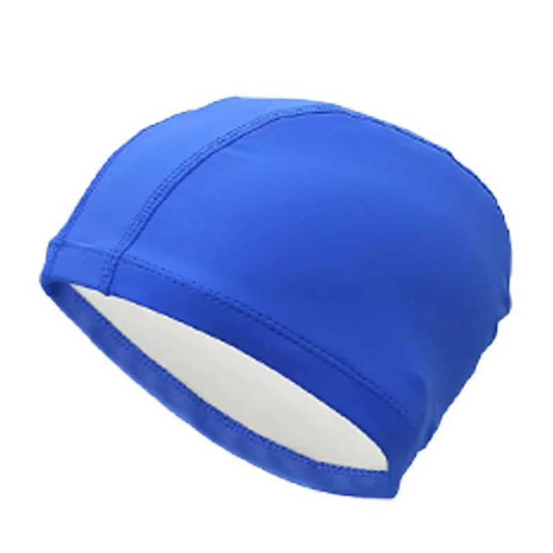 Summer swimming cap quick drying unisex adult breathable large anti slip PU solid color water sports waterproof swimming diving cap CL241009