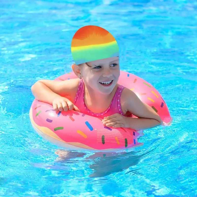 Waterproof silicone swimming cap training swimming cap summer childrens hair care comfortable shower cap CL241009