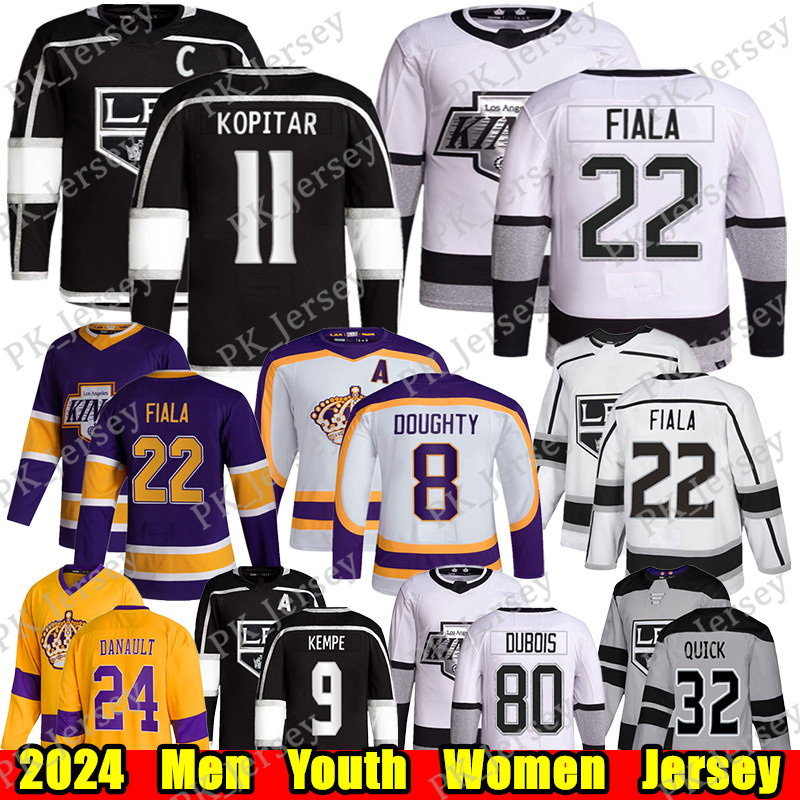 #11 Anze Kopitar Reverse Retro hockey jersey #22 Kevin Fiala Drew Doughty Adrian Kempe Quinton Byfield Phillip Danault Rittich Liam Greentree Wayne Gretzky jerseys