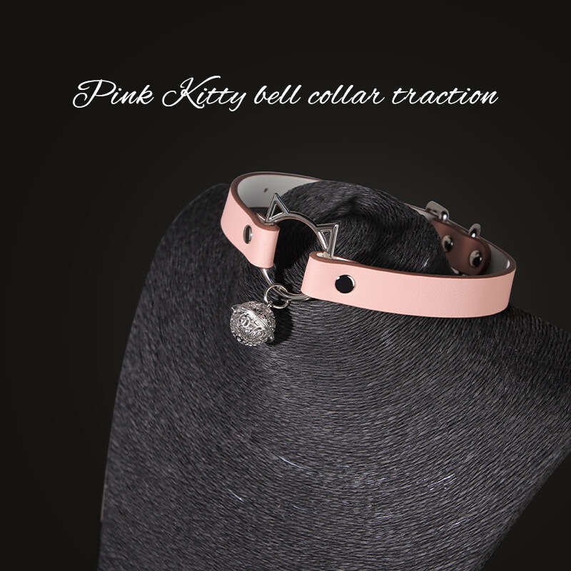 SM Sex Props Cute Cat Bell Collar Dog Slave Training PU Traction Collar Alternative Sex Supplies Delivery