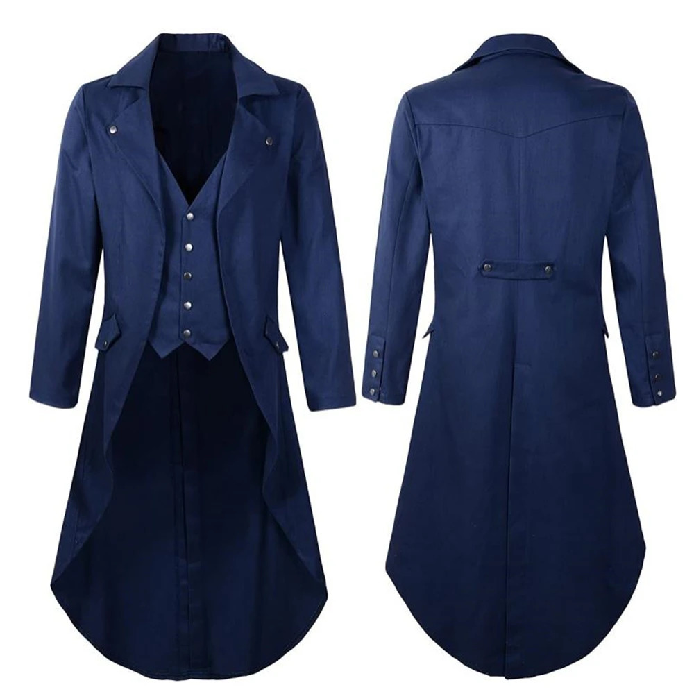 Mens childrens steampunk Gothic jacket retro tailcoat punk medieval Halloween roleplaying costume 241007