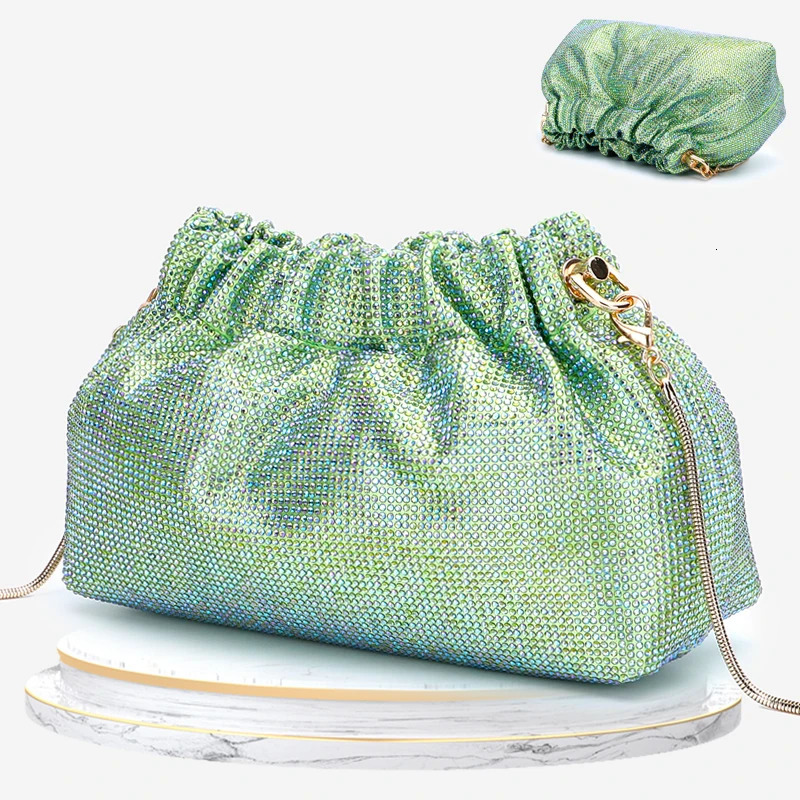 Latest ladies dinner bag wedding wallet Christmas party gift cross shaped body crystal rhinestone night 241008