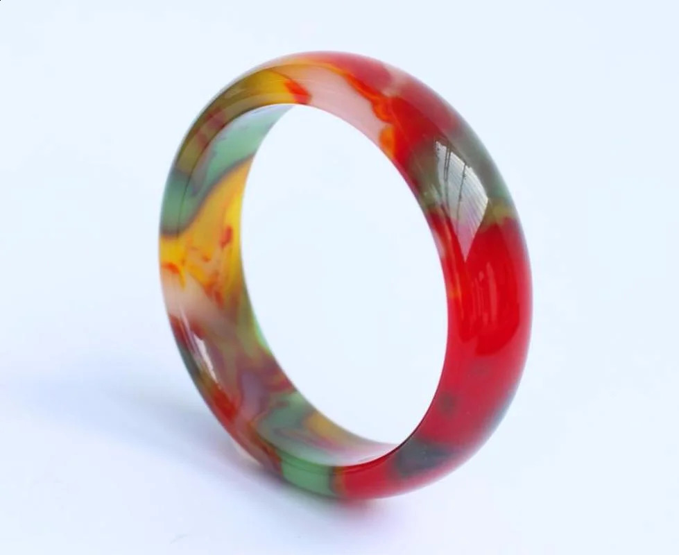1 piece of natural colored jade bracelet charming jewelry fashionable accessories hand carved gift suitable for women 56-66mm 240925