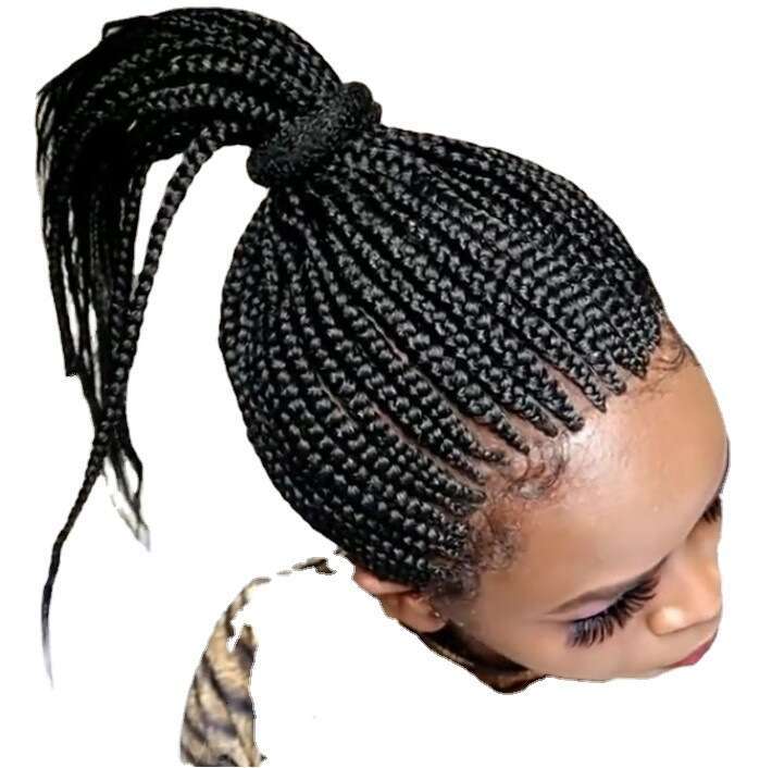 Wig new hairstyle women's medium long braid wig synthetic fiber hair cover