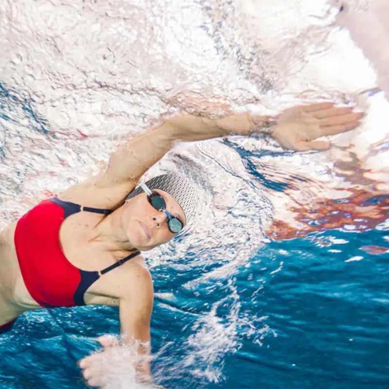 Silicone swimming cap suitable for girls boys adults men women plus sign swimming cap long thick curly hair braid soft swimming cap CL241009