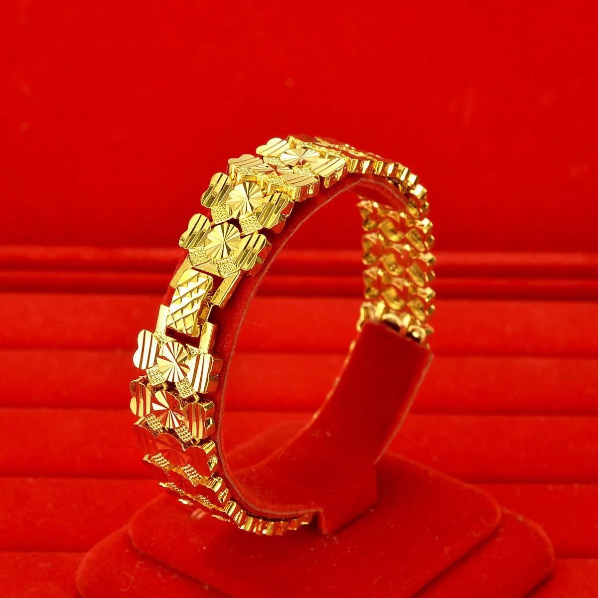 AU999 gold bracelet for men 24K pure elegant mens watch chain boss style fashionable candy jewelry 240912