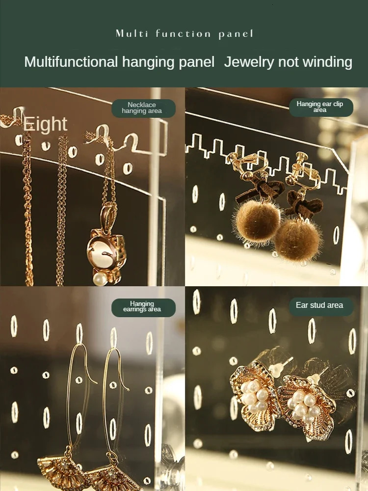 Transparent acrylic jewelry storage box earring necklace jewelry box girl display box ring organizer hanger 240924