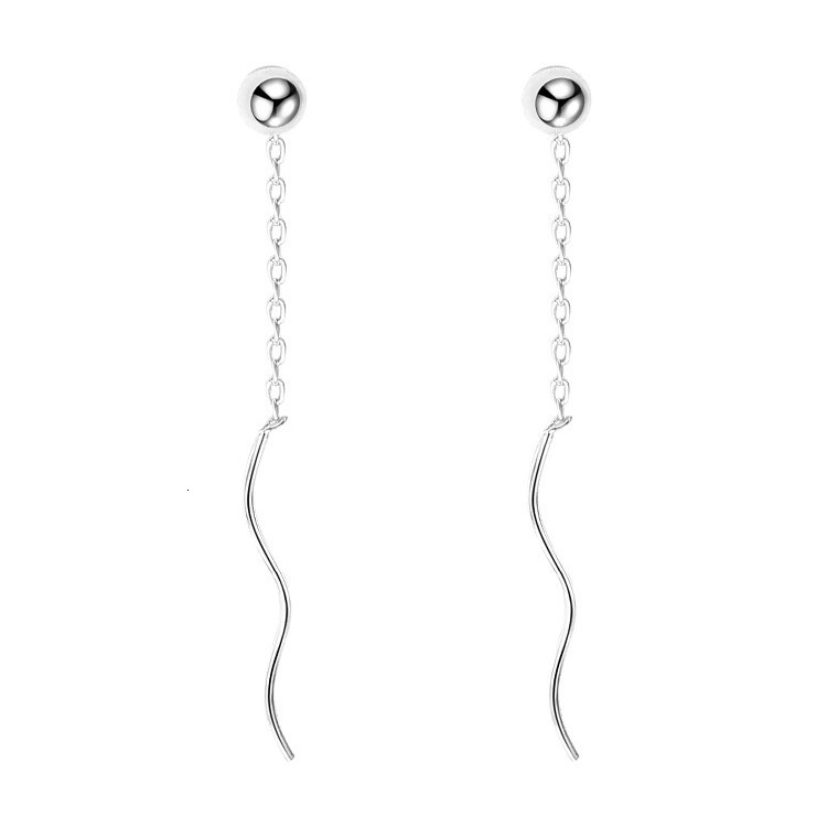 female niche design, round bead earrings, wavy es, personalized simplicity, internet celebrity