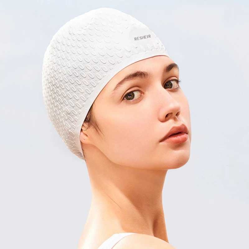 Enhanced Version Silicone Swimming Hat for Women Waterproof tangle free Long Hair Ear Protection Swimming Mens Global CL241009