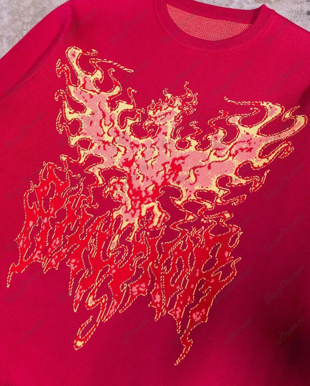 Angry Firebird patterned clothing for autumn and winter Pullover y2k oversized top cardigan hombre mens clothing mens cardigan wool sweater 241007