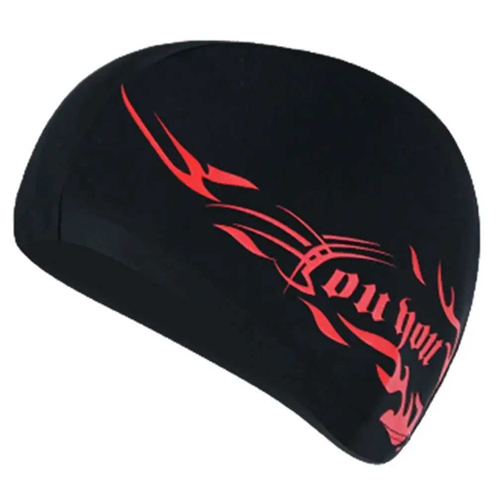 Mens swimming cap womens elastic nylon earmuffs long hair swimming pool cap ultra-thin shower cap CL241010