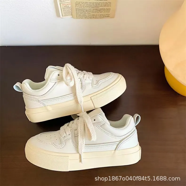 Thick Soled Big Toe For Women, Height Increasing Breathable Casual Sports Shoes, Popular High Street White Shoes