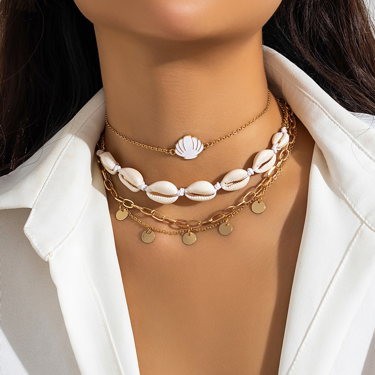 Jewelry Beach Bead Imitation Pearl Starfish Shell Vacation Necklace