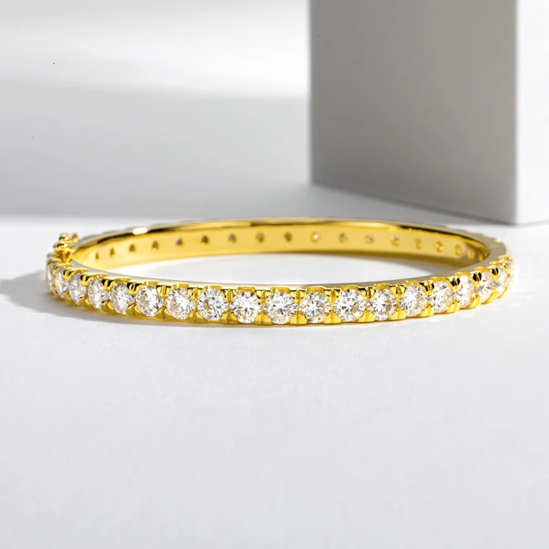 4mm Wide Bracelet Womens Solid Plated 14K Gold 925 Silver Round Full Tennis 240912