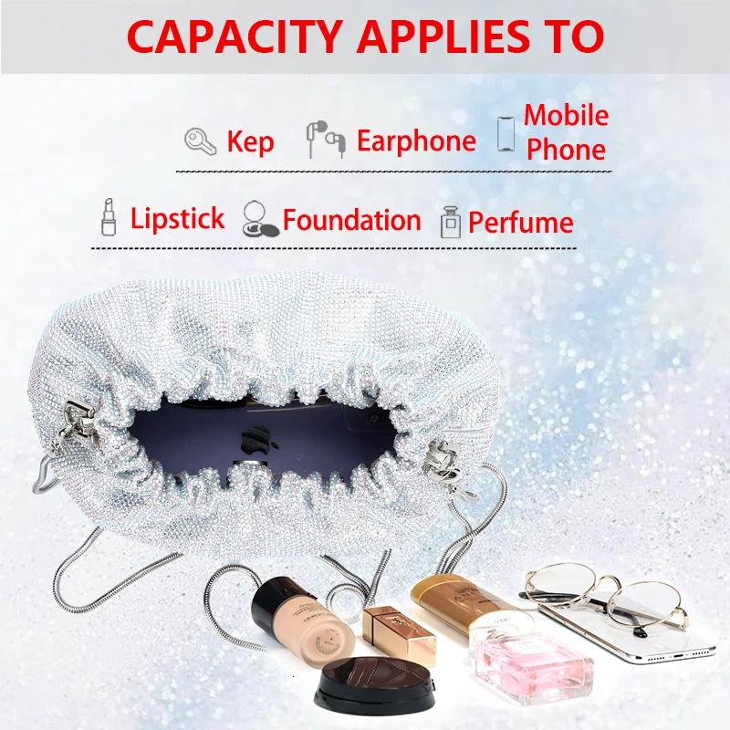 Latest ladies dinner bag wedding wallet Christmas party gift cross shaped body crystal rhinestone night 241008