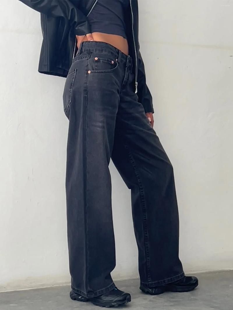 Womens Jeans 2025 Y2K High Waist Baggy For Women Fashion Loose Denim Wide Leg Pants Casual Female Clothing XS-XL Drop