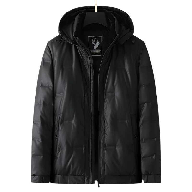 New Arrival Suepr Large Winter Short Stand Up Collar Hooded PU Down Jacket Mens Coat Plus Size L XL 2XL 3XL 4XL 5XL 6XL 7XL LX241009