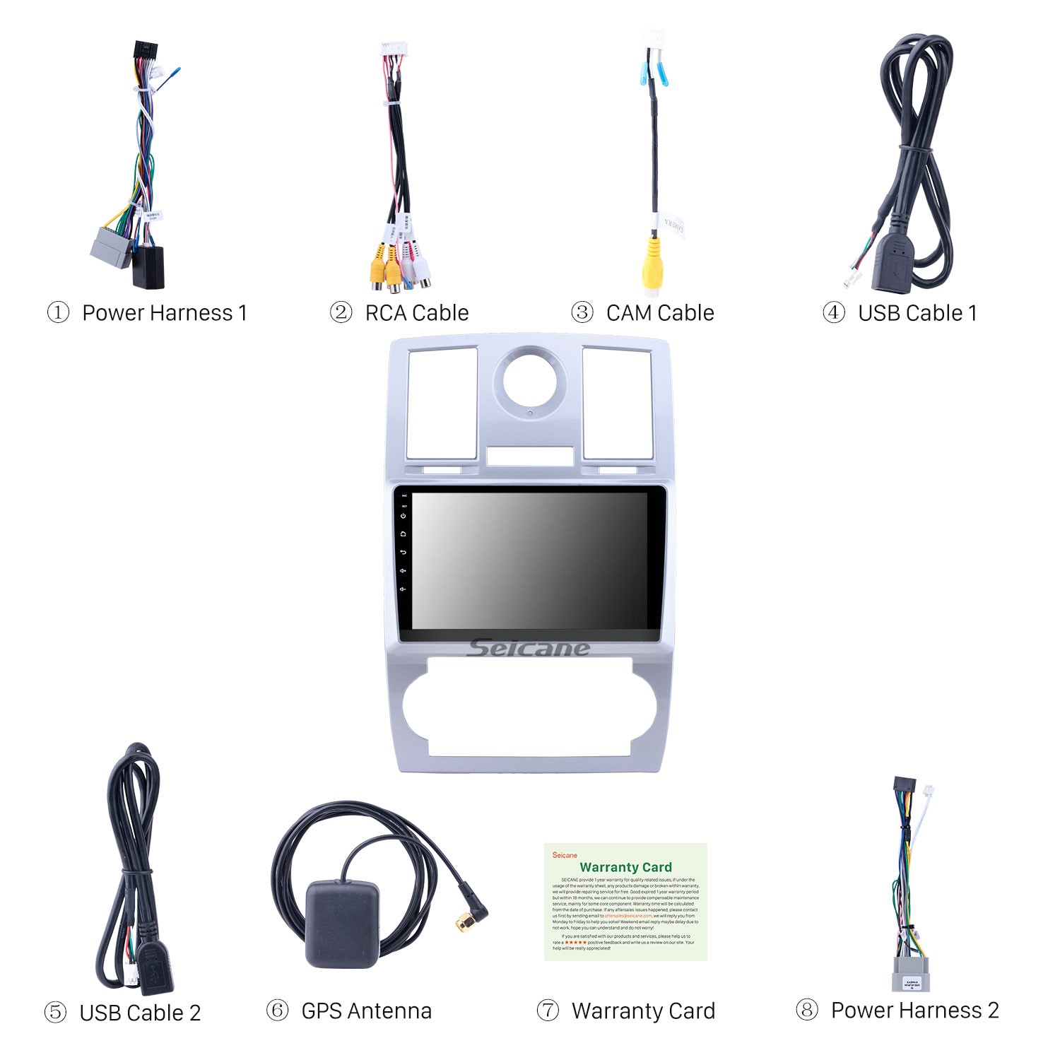 HD Touchscreen Radio for 2004-2008 Chrysler Aspen 300C 9 inch Android 13.0 Car Stereo USB Bluetooth AUX support Carplay DVR TPMS Backup camera