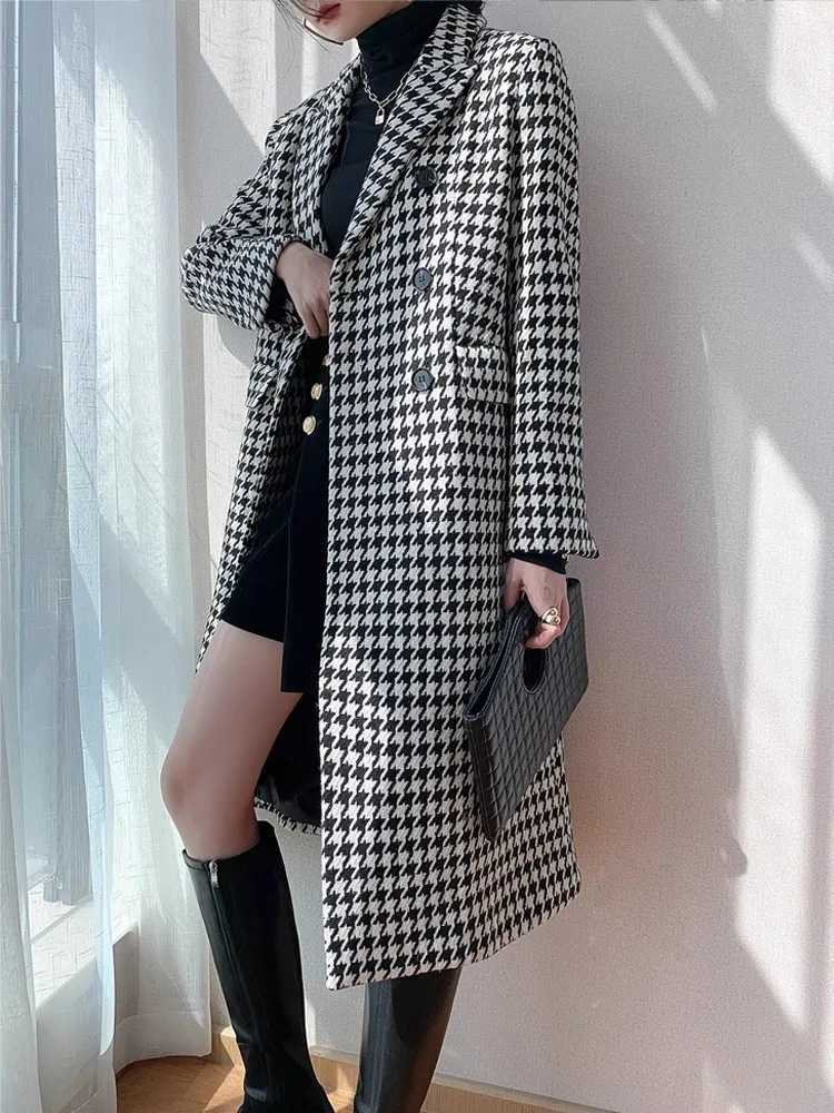 Qianniao Style Suit Jacket For Women In Autumn And Winter With A High-End And Fashionable Temperament. Medium To Long Slim FitX241009