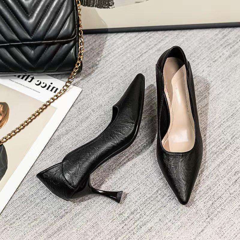 Work Clothing, Custom-Made Leather, Professional Slim Two On Soft Soled Shoes, Flight Attendant High Heels, Women's Shoes