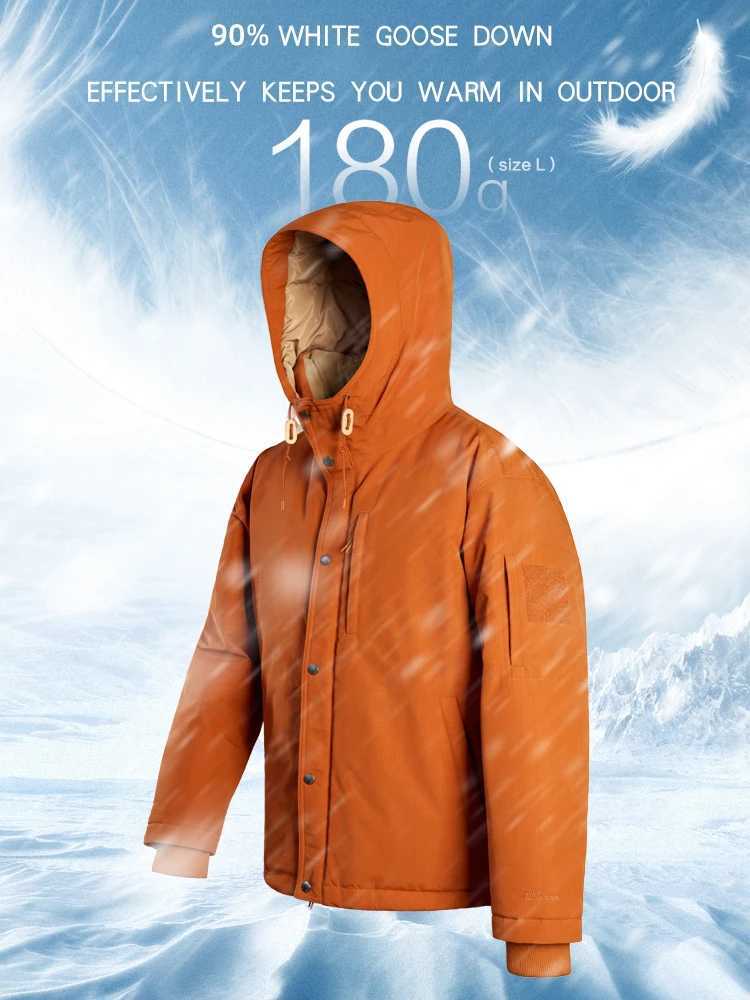 SIMWOOD 2024 Winter New 90% White Down Coats Men Hooded Water Repellent Parka Warm Outdoor Jackets LX241009