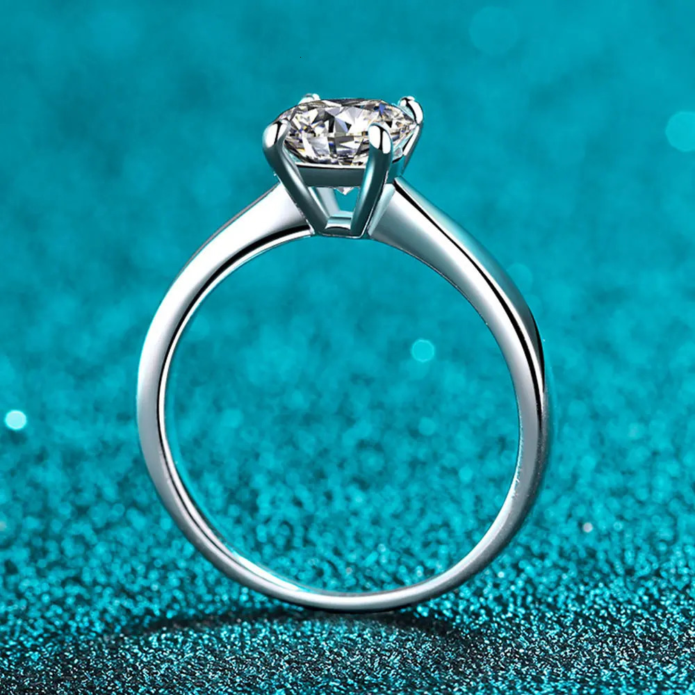 KNOBSPIN D VVS1 Womens Ring 4 Prong Solitiare Engagement Wedding Diamond GRA Certified s925 Silver 240912