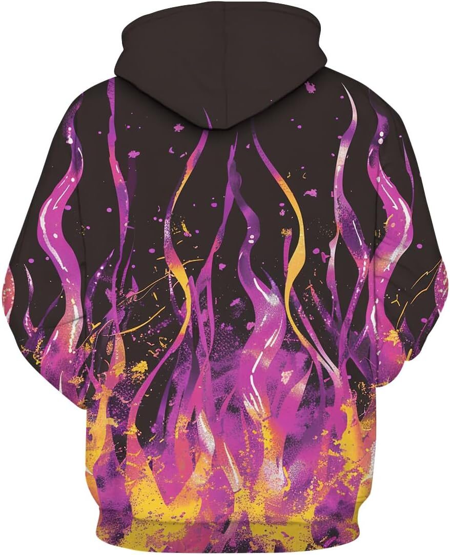 Hoodie for Mens Womens Men Women Fashion 3D Print Novelty Hoodies Cool Flame Graphic Hoodie Pullover Sweatshirts With Pockets Graphic tracksuit