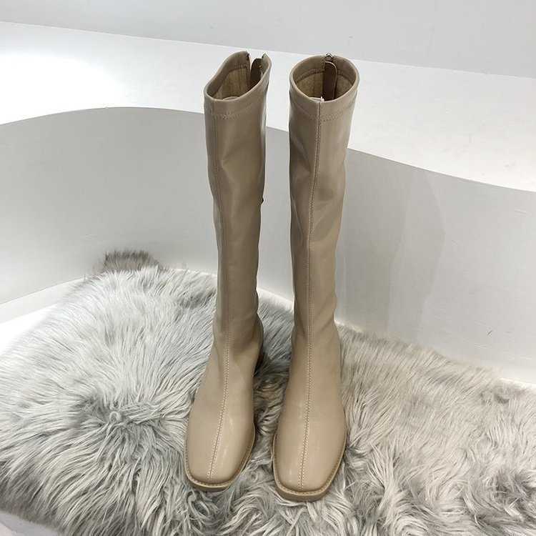 Martin Boots For Women Womens Fashion Boots Knight Boots White Long Boots Skinny Boots Long Tube Martin Boots 240826