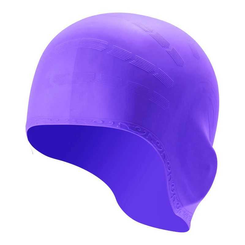 New unisex ear cushions silicone swimming pool cap for adults waterproof swimming cap hot selling CL241009