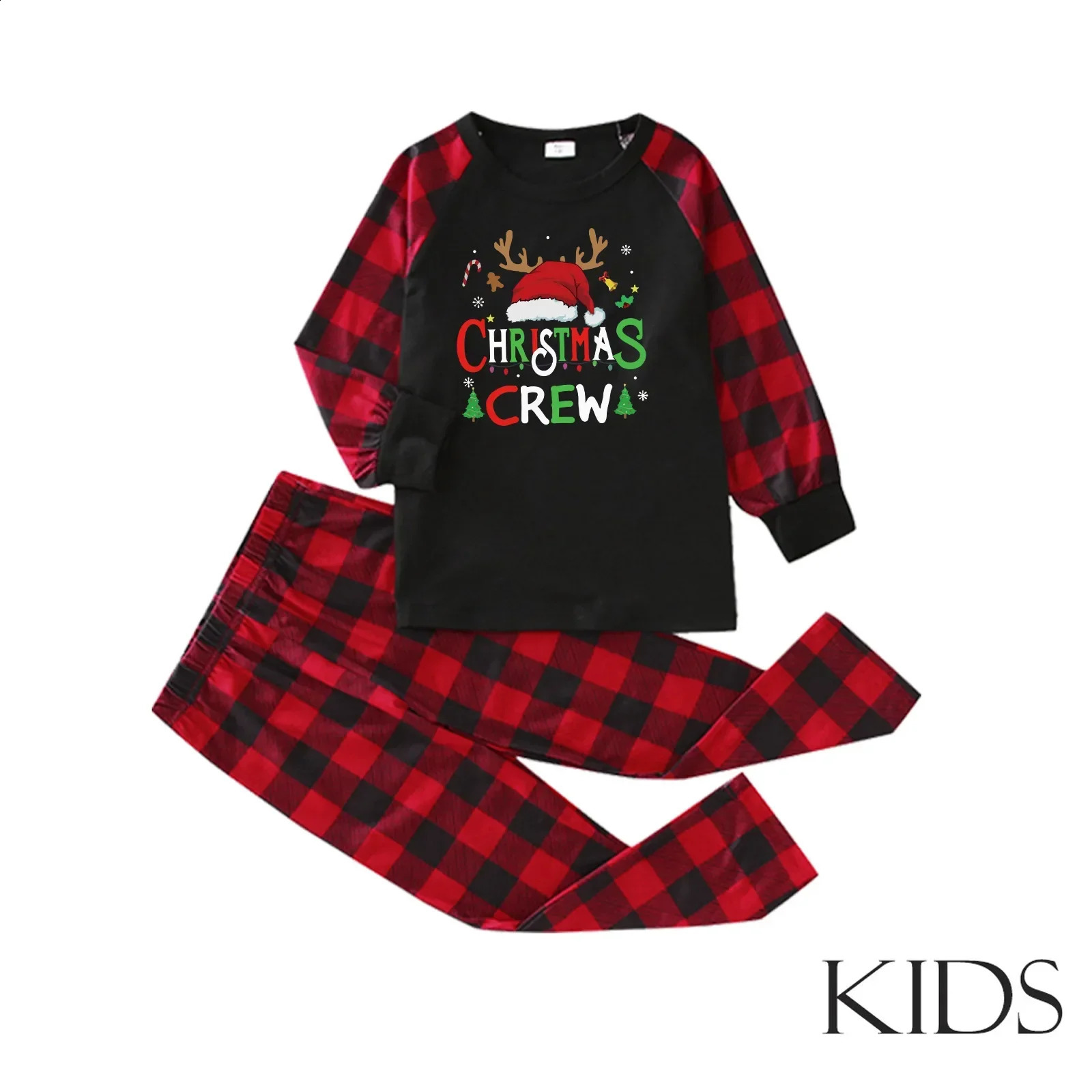 Christmas Crew Print Parent Child Matching Outfits Family Pajamas Boys and Girls Clothing Set Loungewear Xmas Look Pajamas 241007