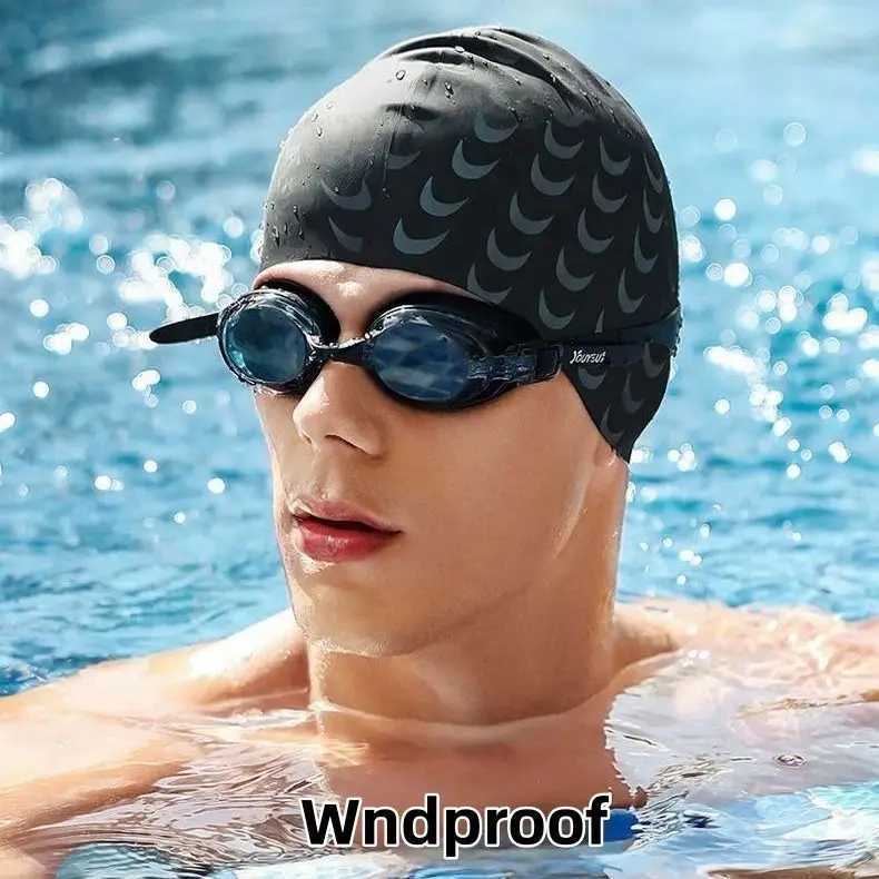 Enhanced silicone swimming cap for men waterproof and tangle free ear protection swimming print for women large size CL241009