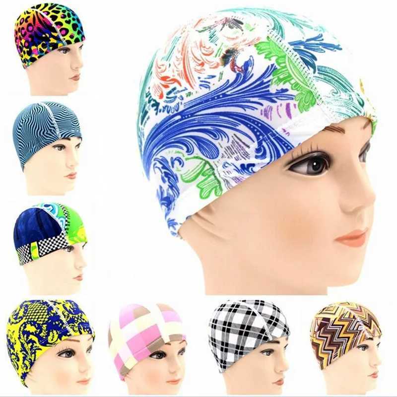 1 color printed swimming cap for womens swimming pool CL241009