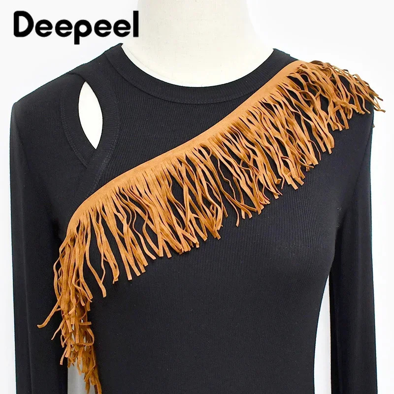 1 meter deep 10-30cm suede fringe edge decoration colorful lace ribbon bag clothing decoration DIY sewing process accessories 241008