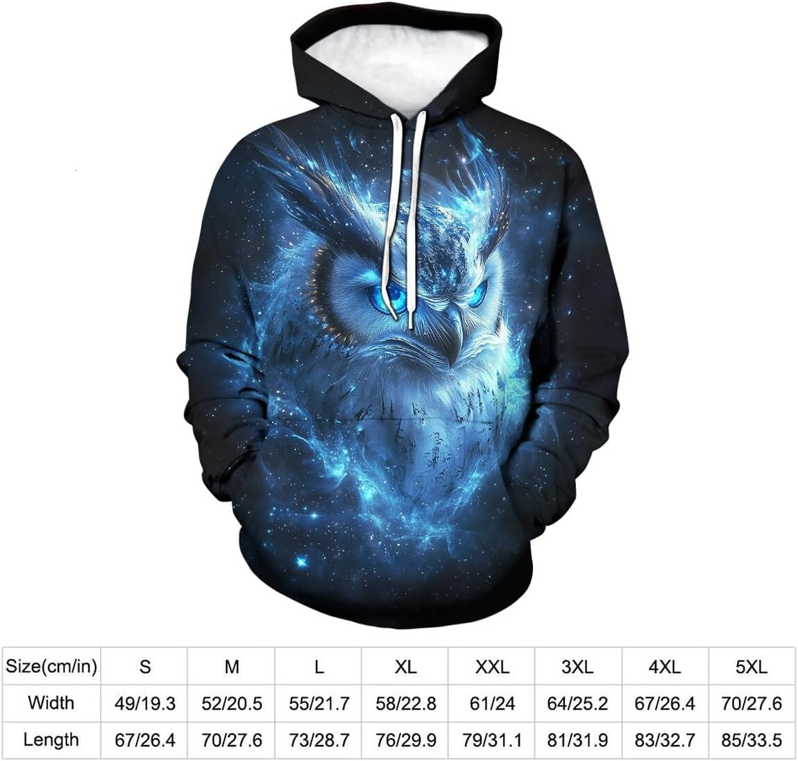 Hoodie for Mens Novelty 3D Eagle Print Hoodie Galaxy Colors Theme Animal Graphic Hoodies Pullover Sweatshirt Graphic Hoodies sweatshirt tracksuit