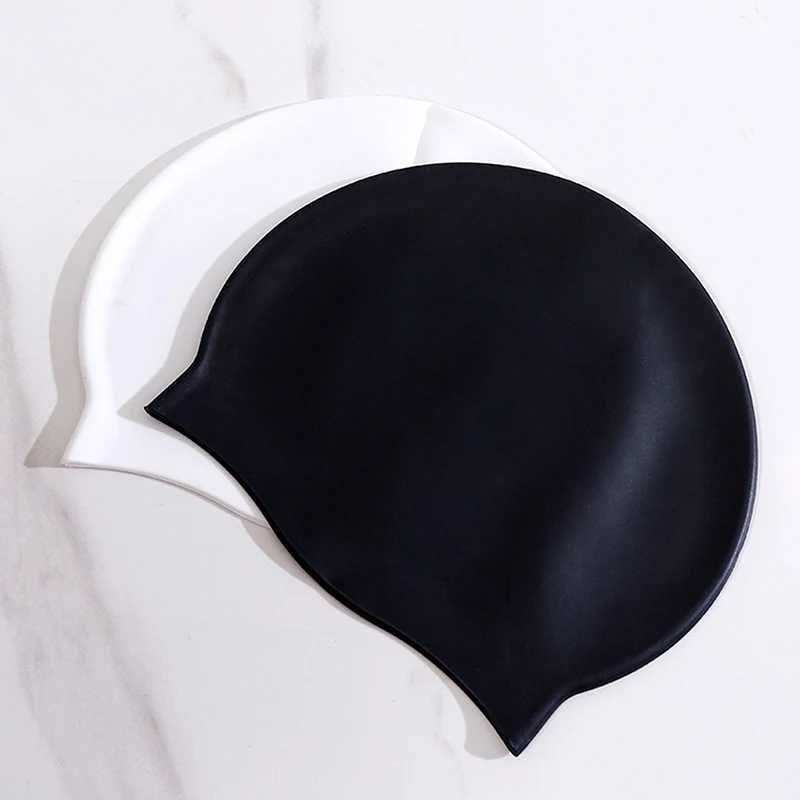 Silicone adult waterproof swimming cap gradient color dry hair swimming cap suitable for men women ear protection swimming cap swimming accessories CL