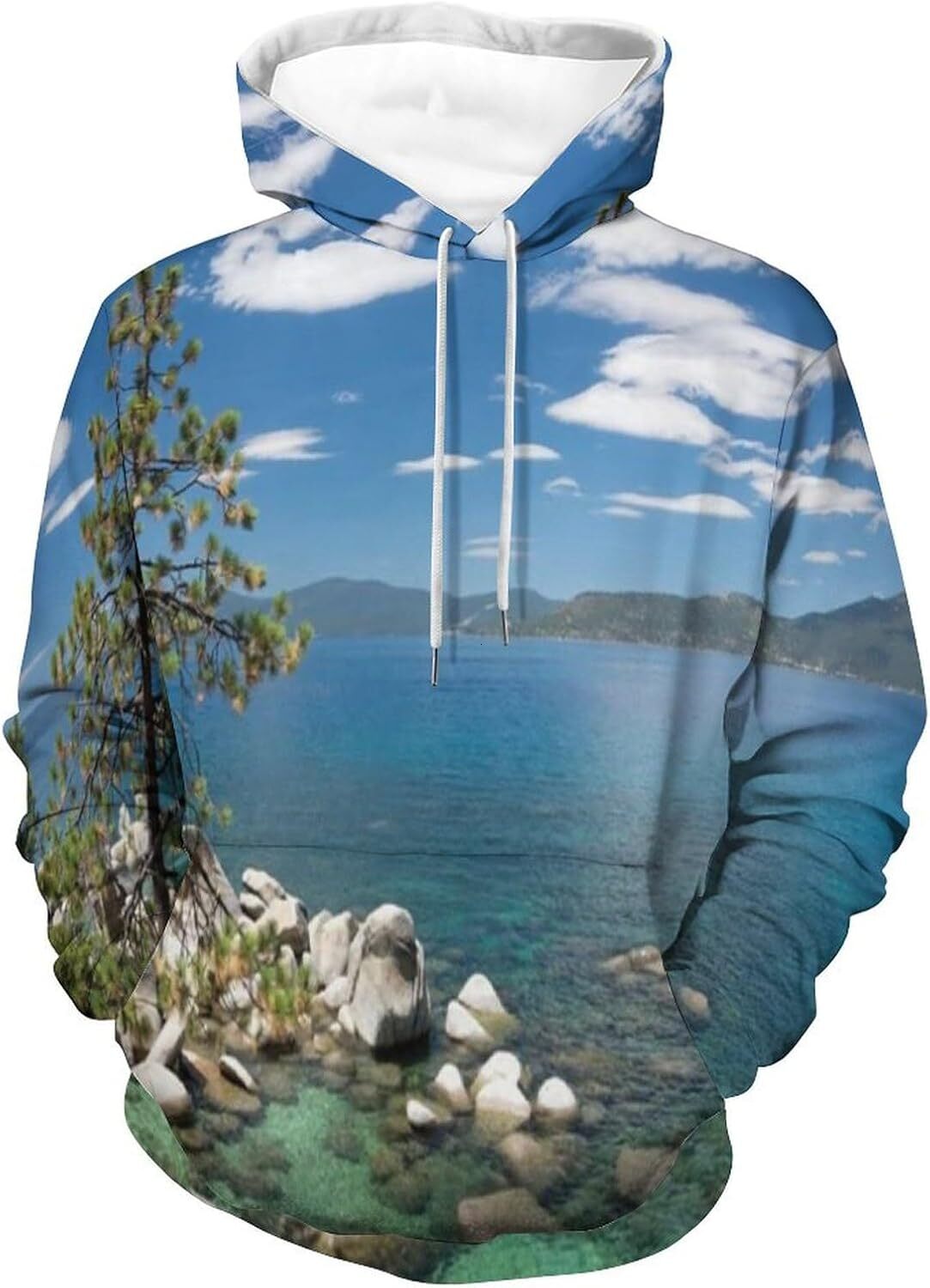 Hoodie for Mens Womens Mens Unisex Novelty Hoodies Mountain and Lake Panorama Banff National Park Alberta Canada Hooded Sweatshirt Graphic