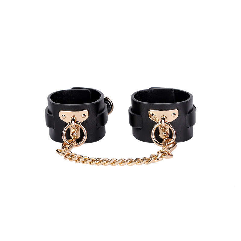 High end SM prop set of four pieces, genuine leather traction collar, binding and restraint handcuffs, fun leather patties, adult products